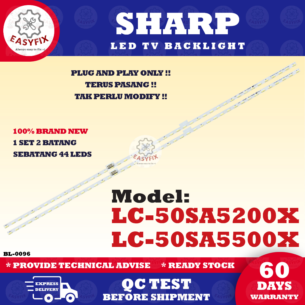 LC-50SA5500X LC-50SA5200X SHARP / 50 INCH LED TV BACKLIGHT (โคมไฟทีวี) 50SA5200X 50SA5200 50SA5500X 