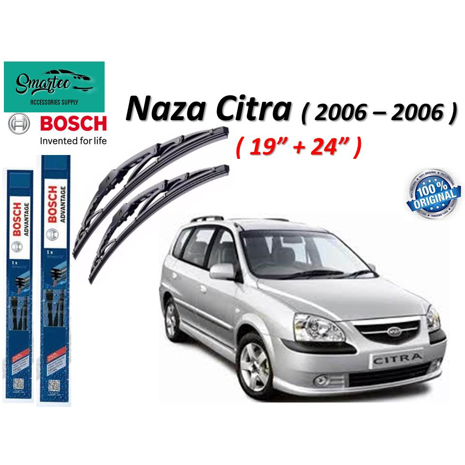 ใบปัดน้ําฝน Bosch Advantage สําหรับ Naza Citra ปี 2002 - 2006 ( 19" + 24" )