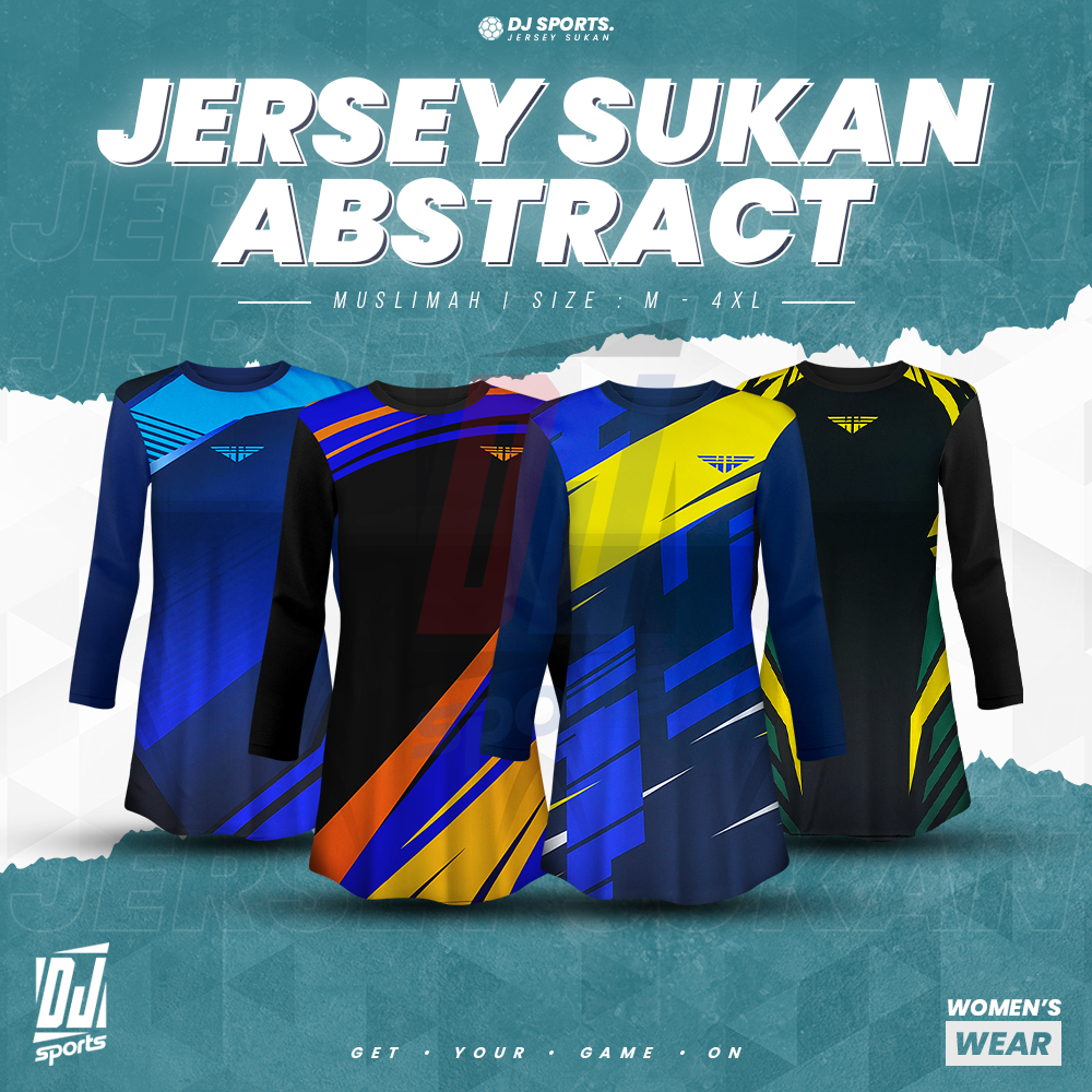 Dj_Sport M-4XL Jersey แขนยาวบทคัดย่อ / Muslimah Casual /Sport Wear [ Part 3 ]