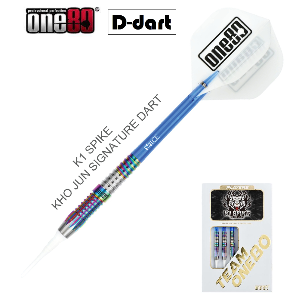 ONE80 SOFT TIP DART - 19G KHO JUN K1 SPIKE SIGNATURE DARTS CHAMELEON 19G