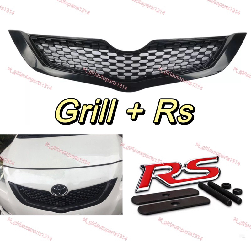 Toyota Vios NCP93 Vios Dugong BELTA กระจังหน้า สีดํา 2008-2013