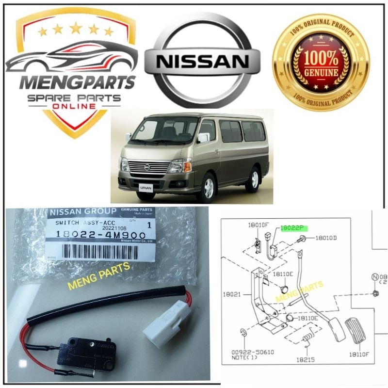 NISSAN URVAN E25 ACCELERATION PADEL SENSOR SWITCH ,SENSOR ACC PADEL ,SWITCH ACC PADEL 18022-4M900