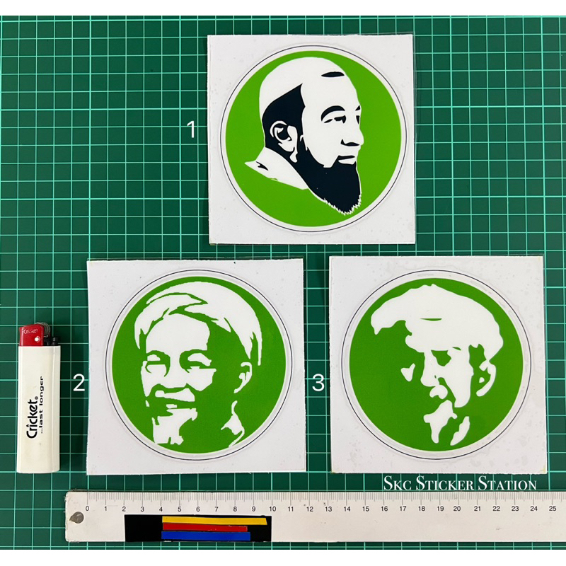 <Tampal Cermin Kereta> Tok Guru Nik Aziz / Ustaz Azhar Idrus Stiker (10cm diameter) #tokguru #nikazi