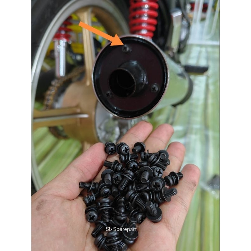 สกรูท่อไอเสีย Rxz 3bs สกรูมีจุด เหมือนราคา 1 ชิ้น,