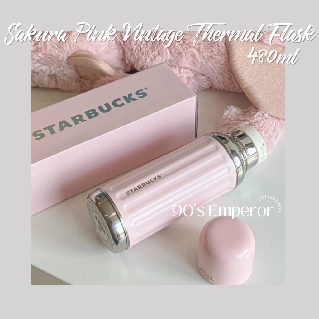 STARBUCKS Sakura Baby Pink AKS Vintage Thermal Flask Siren Mermaid Glass Tumbler cup