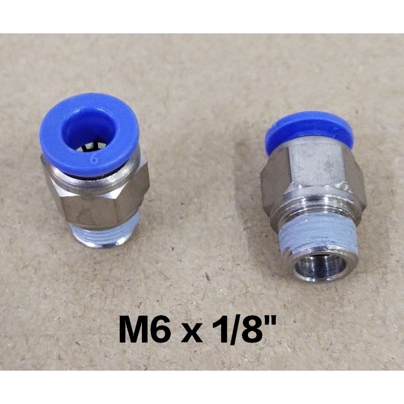 FZ M6 x 1/8BSP ข้อต่อ PVC ตรง