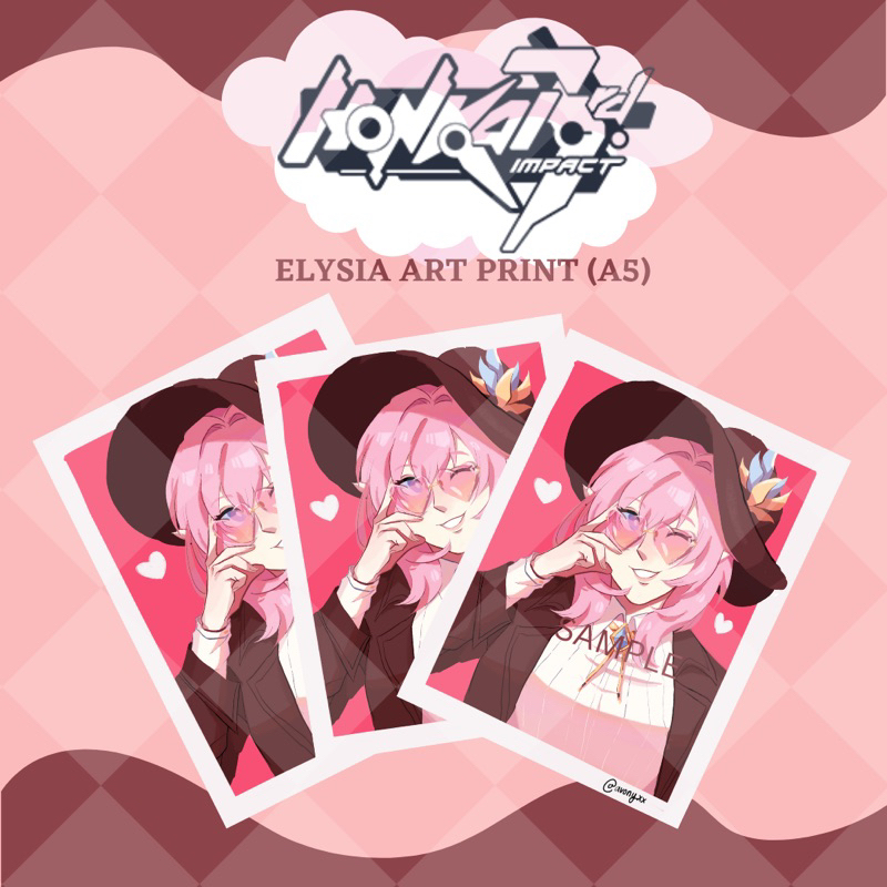 พิมพ์ศิลปะ Elysia ผลกระทบ Honkai Impact 3 (A5)