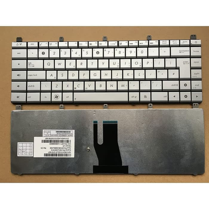 Asus N45 N45S N45SF N45SL N45VM N45V คีย์บอร์ดสีเงินพร้อมปุ่มสวิตช์เปิดไฟ AENJ4U00010 04GN6L1KUS00-2