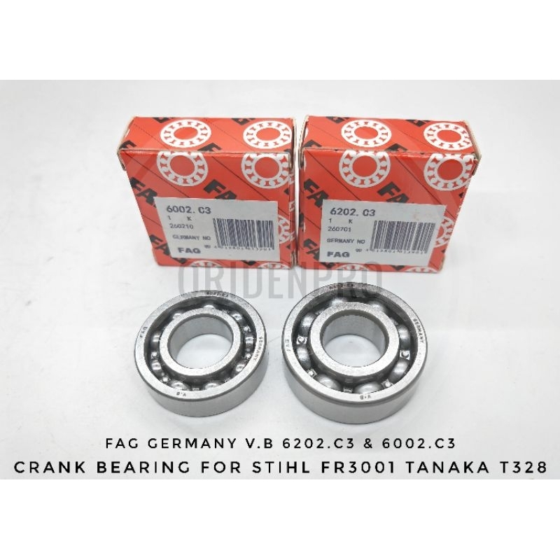 Fag เยอรมนี Crank แบริ่งสําหรับ TANAKA 328 T328 STIHL FR3001 fr3001 bg328 (6002+6202 1SET 2PCS )