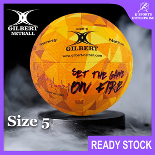 Gilbert Signature Netball Helen Housby (ขนาด 5) ลูกตาข่าย Gilbert Bola Jaring Latihan ลูกฟุตบอลกลางแจ้ง