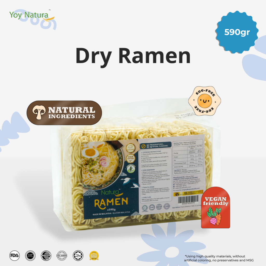 HALAL Japanese Dry Ramen Handmade มังสวิรัติ日式手工拉面 (无蛋 无水)-590g