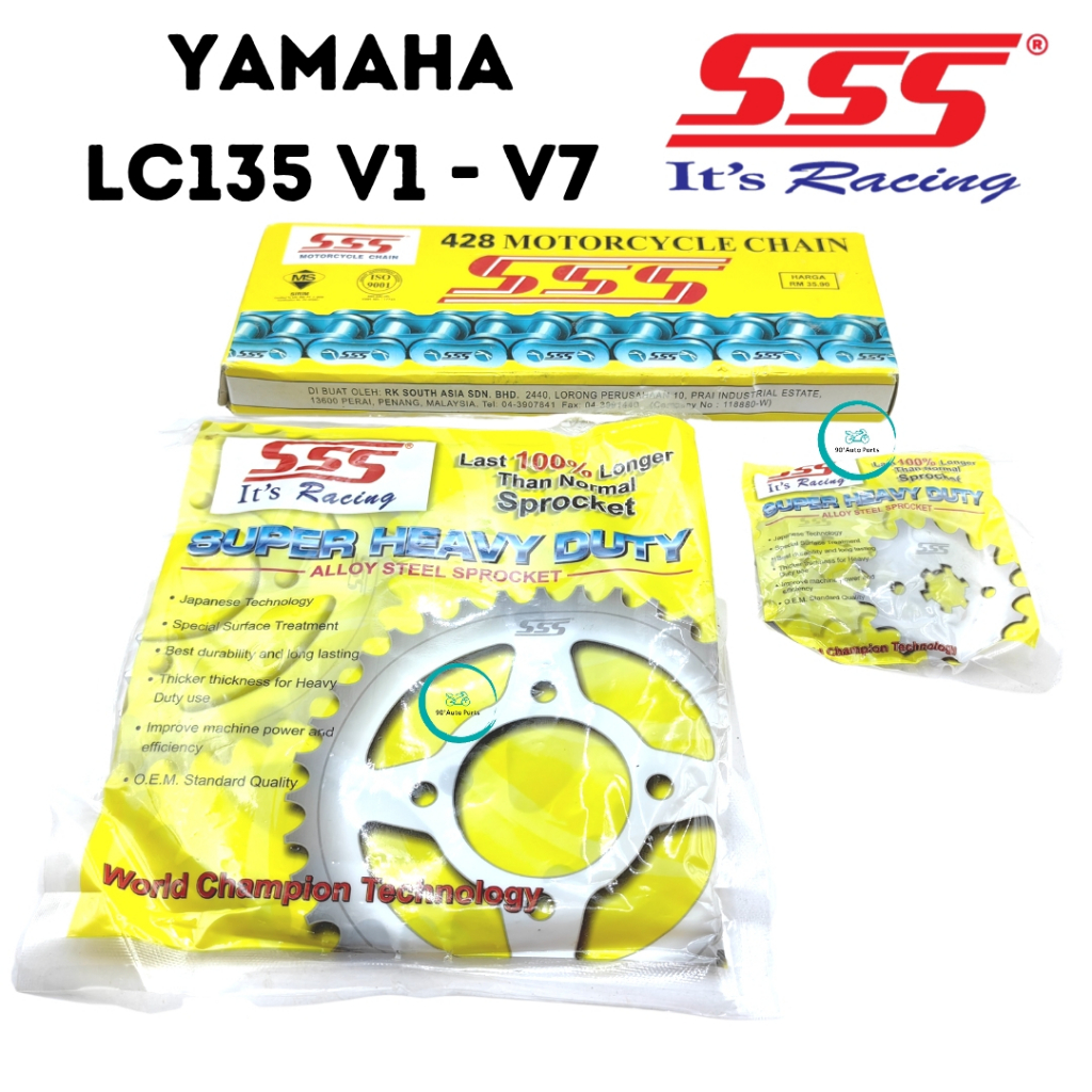 SSS 428 SPROCKET ชุด SSS 428 SPOCKET YAMAHA LC135 LC 135 135LC 135 LC YAMAHA LC135 V2 V3 LC135 V4 V5