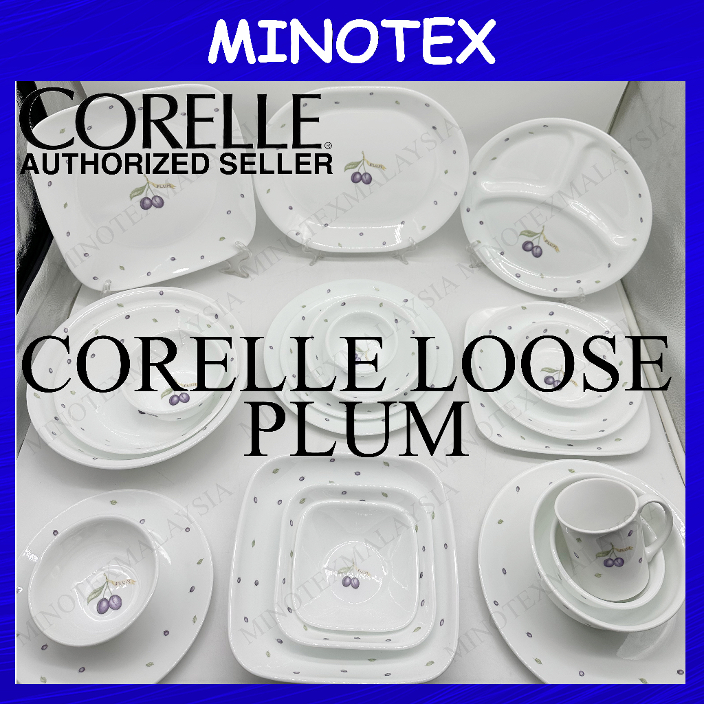 Corelle บ๊วยหลวม (แบ่งจาน/ชามขนม/จานซุป/ชามเสิร์ฟ) Pinggan Mangkuk Corelle/ Gelas Corelle/ Plum