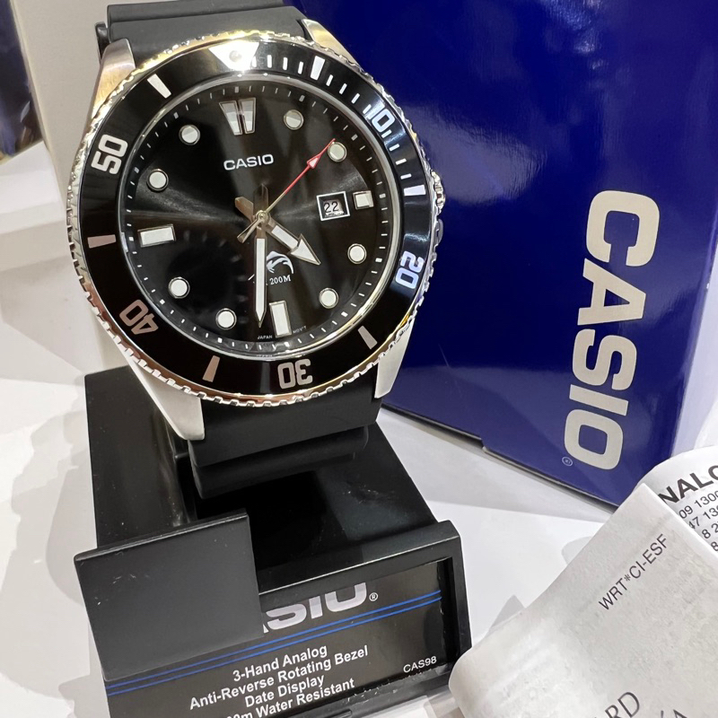 ใช้ได้กับ Swordfish MDV-106 สีดํา DURO MARLIN DIVER ANALOG WATCH รุ่น Mdv-106b-2 MDV106 สายนาฬิกาเรซ