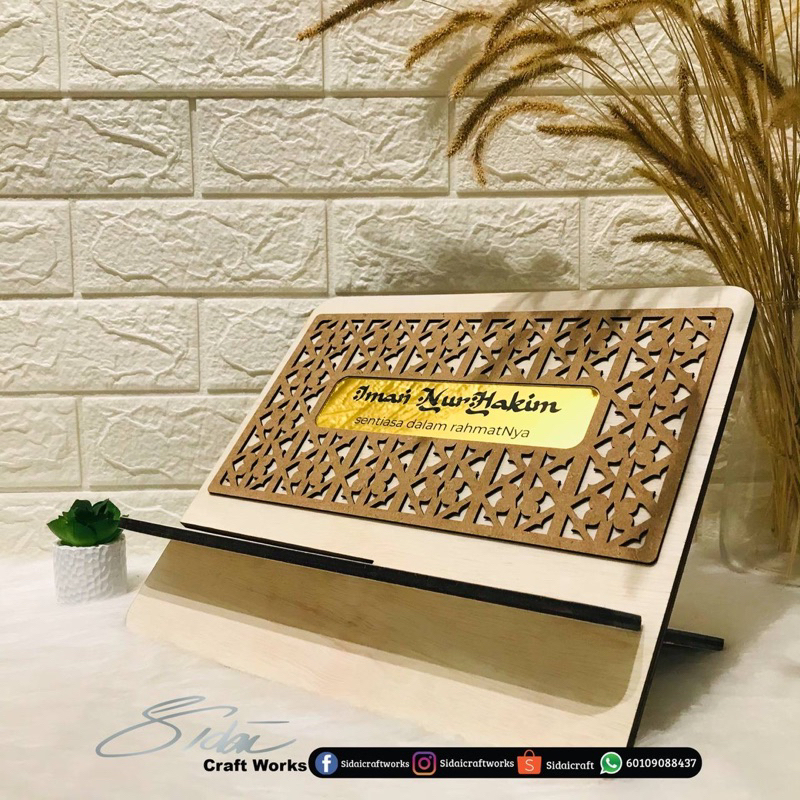 Rehal KayuFree Engrave Name - Wooden Rehal Premium Limited Edition