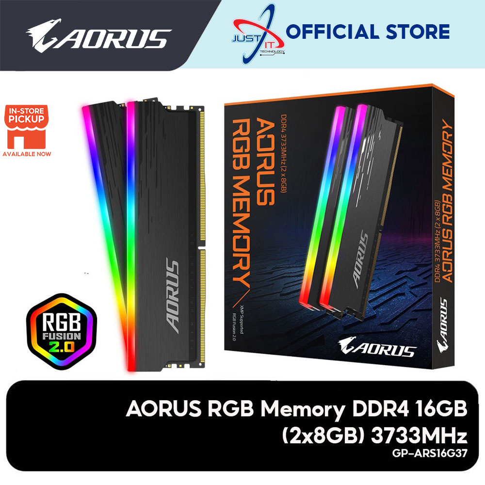 Gigabyte AORUS 16GB(8X2) DDR4 3733MHZ RGB GAMING RAM (GP-ARS16G37 / GP-ARS16G37D)