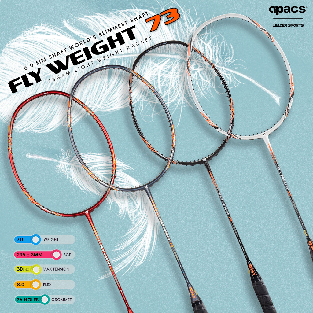 (ดิ้นและด้ามจับฟรี) APACS BADMINTON CKET FLY WEIGHT 73 (7U)