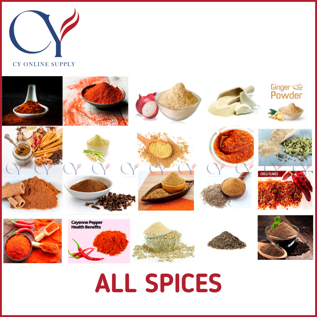 ASSORTED GARLIC ONION SERBUK PAPRIKA POWDER GINGER /BAY LEAF/ PARSLEY ROSEMARY OREGANO MUSTARD LEMON