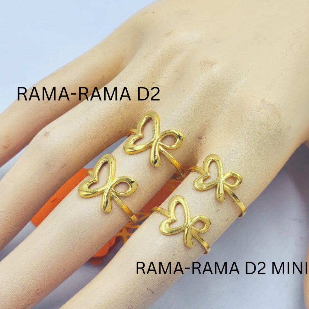 Rama-rama RING SOLID Gold 916 Pure BAJET SOLID MINIMALIST 916 แหวน