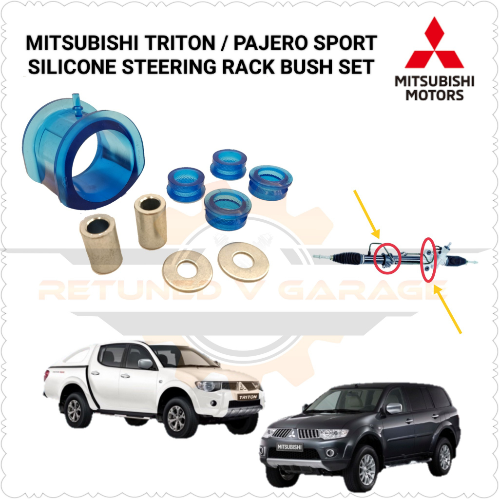 Mitsubishi Triton / Pajero Sport 2WD 4WD Silicone Steering Rack Rubber Bush Set