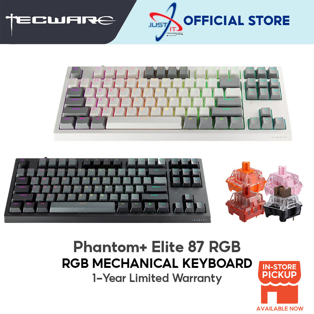 Tecware Phantom+ Elite 87 RGB คีย์บอร์ดเชิงกล (สีดํา/สีขาว)