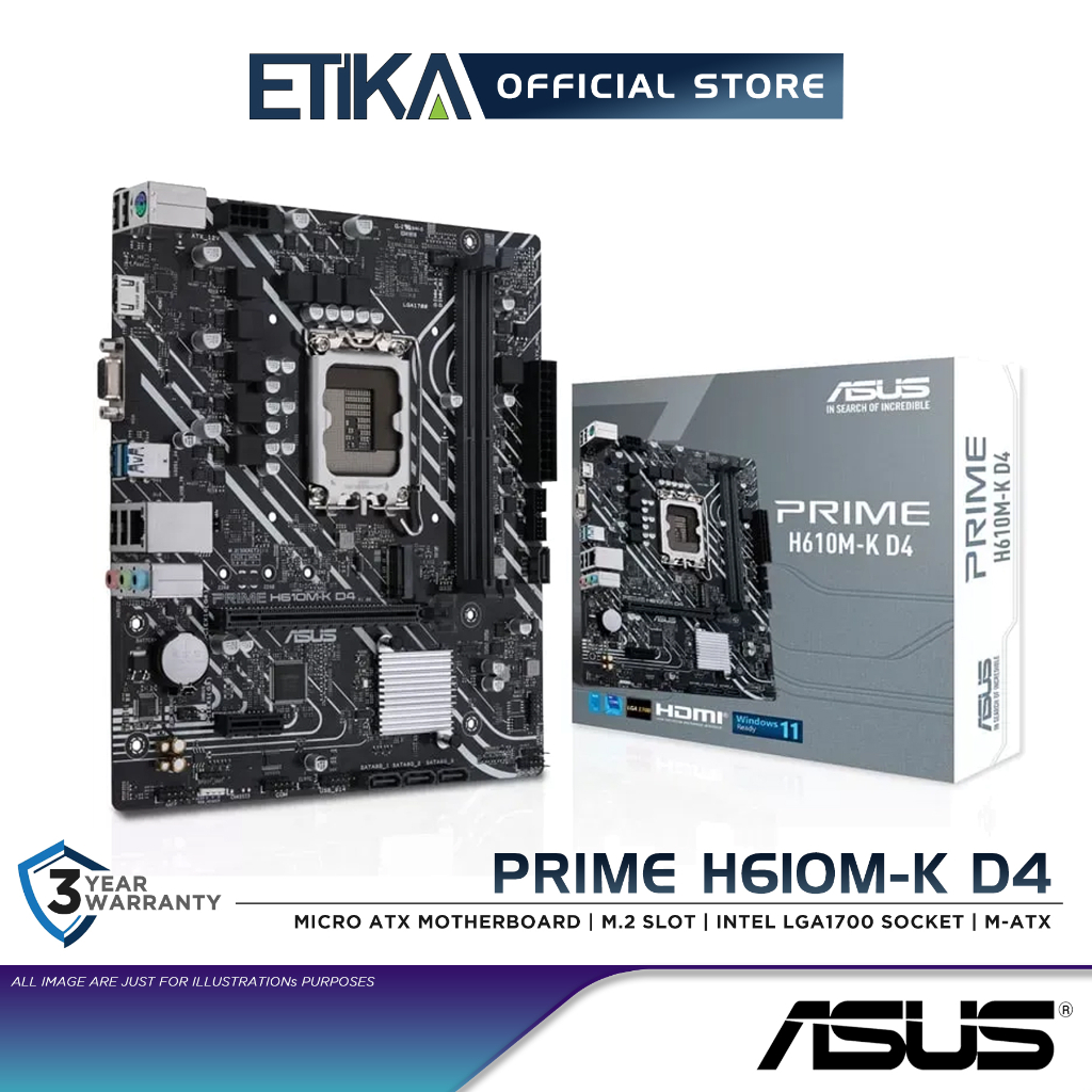 Asus Prime H610M-K D4-CSM Micro ATX เมนบอร์ด M.2 สล็อต Intel LGA1700 ซ็อกเก็ต M-ATX