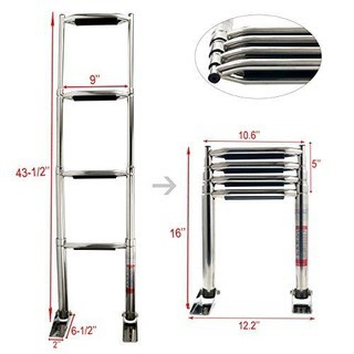 สแตนเลส TELESCOPIC LADDER 4 STEPS