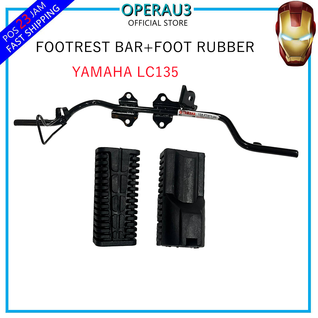 FOOTREST BAR STEP BAR PEMIJAK KAKI BESI RUBBER YAMAHA LC135