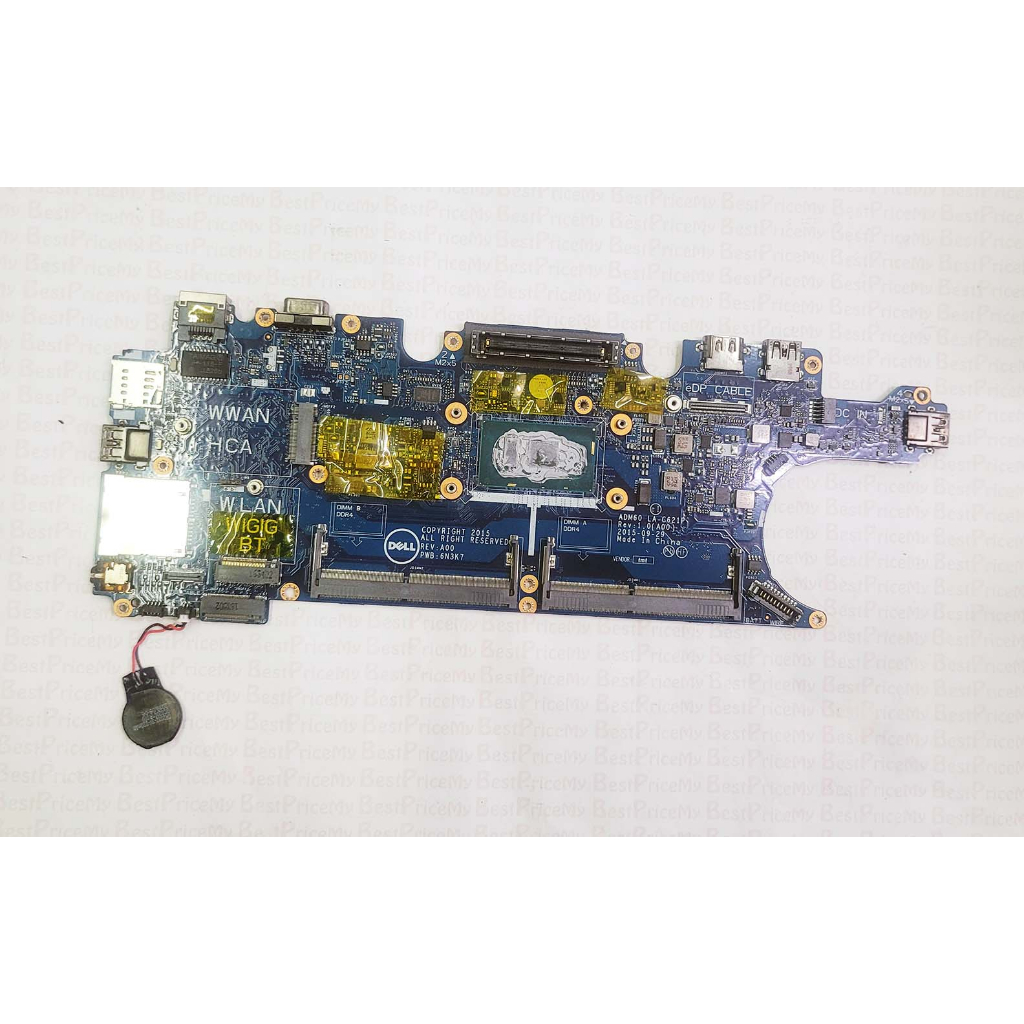 เมนบอร์ด Dell Latitude E5270 พร้อม i5 6th Gen โปรเซสเซอร์บอร์ดหลัก MB Mobo Board i5 6200U CPU ทดสอบ