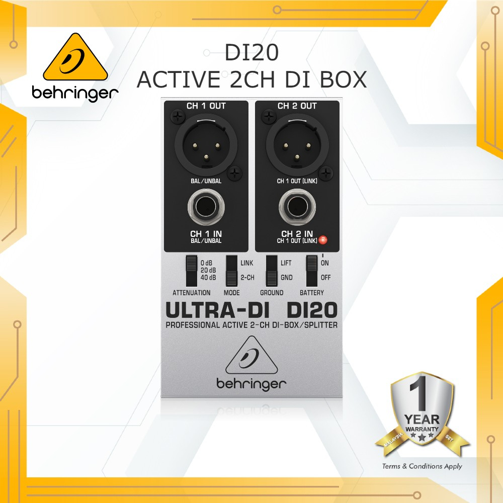 BEHRINGER ULTRA DI DI20 - Active 2 Channel DI Box/Splitter