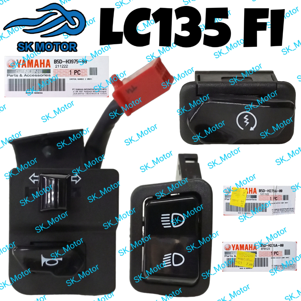 Yamaha LC135 LC 135 V8 Fi Handle Switch ซ้าย Starter Hi Low ปุ่ม Dimmer สวิทช์ Butang B5D H3975 H279