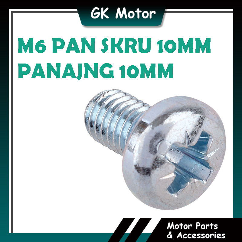 (1 BIJI) JP610 SKRU 10MM PANJANG 10MM M6 SCREW PAN HEAD ขนาด 10MM LENGTH 10MM
