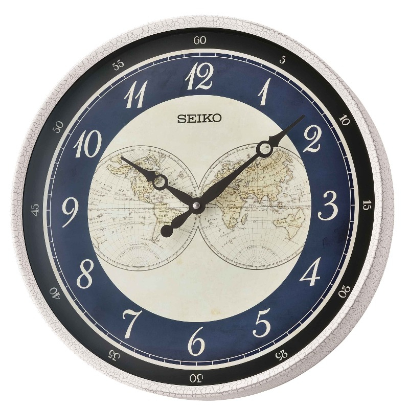 SEIKO นาฬิกาแขวนอะนาล็อกแผนที่โลก QXA803 / QXA803W