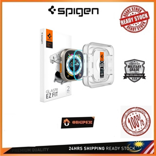 Spigen ฟิล์มกระจกนิรภัยกันรอยหน้าจอ สําหรับ Apple Watch Ultra (49 มม.) Glas.tr EZ Fit