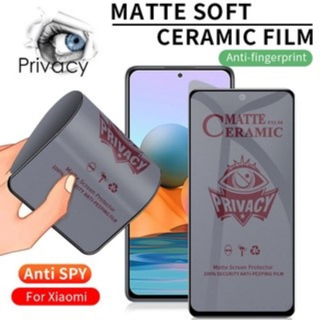Vivo Y01, V20pro, V25, V25E, V25pro, Y33S Y55(5G), Y75(5G), Y22S Ceramic Full Privacy + Matt 9D (นุ่