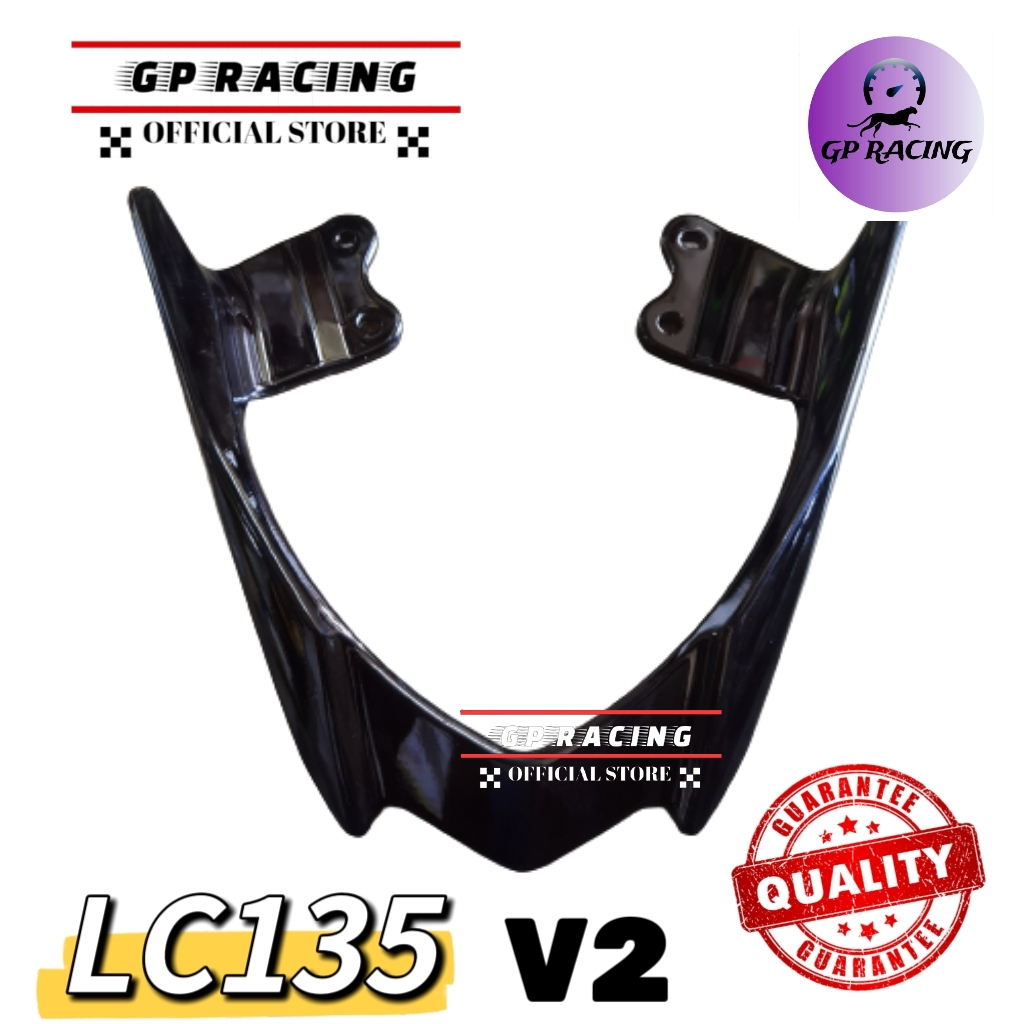สปอยเลอร์ LC135 NEW V2 V4 V5 V6 V7 SPOILER BAR L-BAR SEAT BAR CARRIER BELAKANG สีดํา "GP RACING"