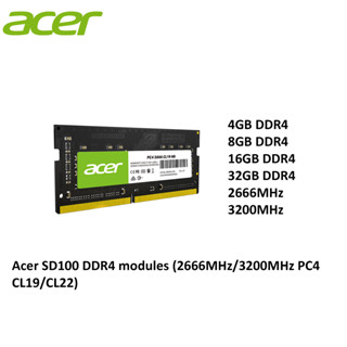 แรมโน้ตบุ๊ก ACER SODIM DDR4 PC4 8GB 2666MHz 3200MHz CL19 CL22 SD100 - SODIMM NOTEBOOK RAM VALUERAM