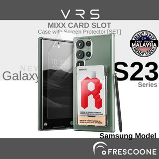 Vrs คริสตัล MIXX SET เคส &amp; ช่องใส่การ์ดกันรอยหน้าจอ กระเป๋าสตางค์ เคสนิ่ม สําหรับ Samsung Galaxy S23 Ultra