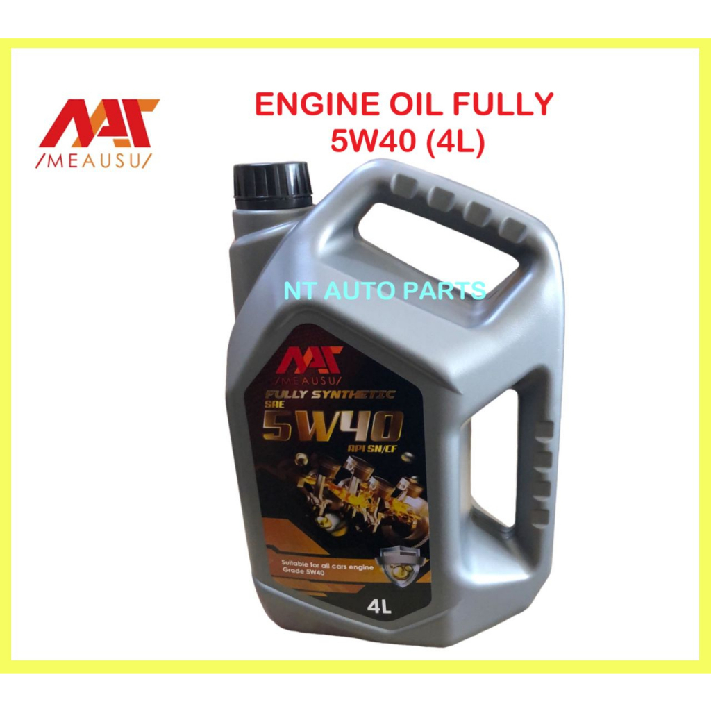 น้ํามันเครื่อง MEAUSU SAE สังเคราะห์แท้ 5W40 4L / Minyak Hitam 5/40 5-40 สังเคราะห์แท้!