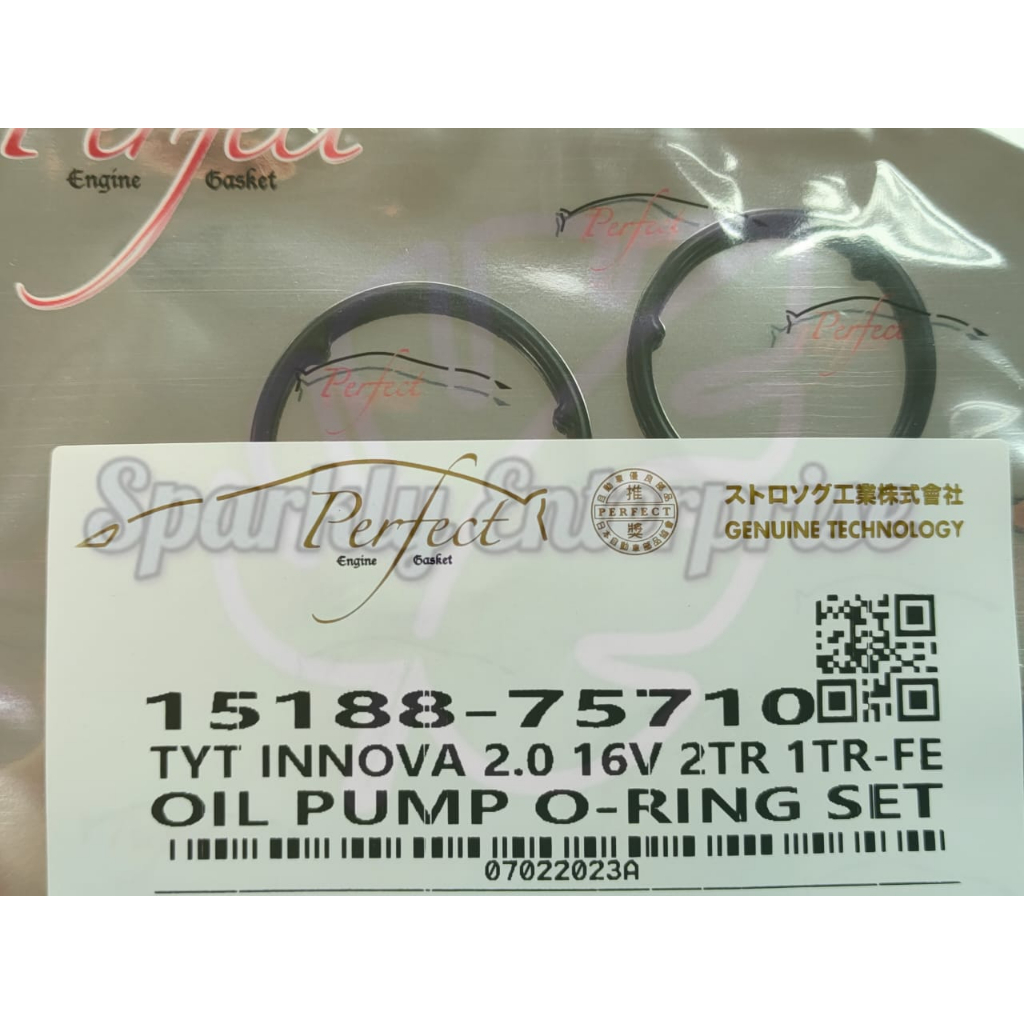 TOYOTA INNOVA 2.0 16V 2TR 1TR-FE ปั๊มน้ํามัน O-RING SET ( 1 ชุด 3 ชิ้น ) 15188-75710