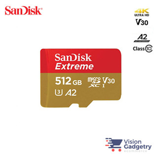 Sandisk Extreme Class 10 การ์ด Micro SD 4K A2 V30 190MBS (512GB)