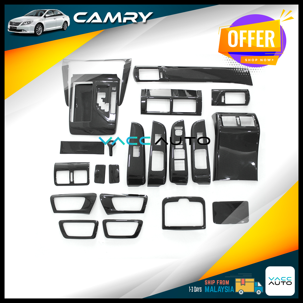 Toyota Camry 2012 - 2018 XV50 ตกแต่งภายในคาร์บอนไฟเบอร์ออกแบบ Trim สําหรับ XV50 Camry Vacauto รถอุปก