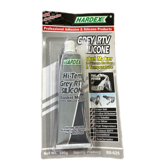 HARDEX GREY RTV SILICONE GUM GASKET MAKER (RS625) 100G RS 625