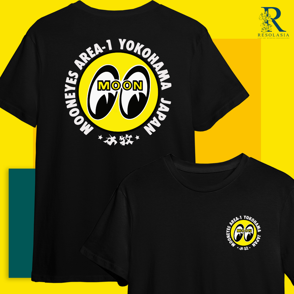 MOONEYES เสื้อยืด Baju lelaki Mooneyes ผ้าฝ้ายพรีเมี่ยม 190gsm