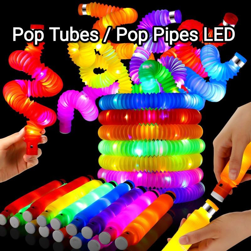 1 ชิ้นแฟลชสูบลม Vent Decompression ไฟ Led ท่อน้ํา Pop Tube| Pop Tube Fidget Toy |