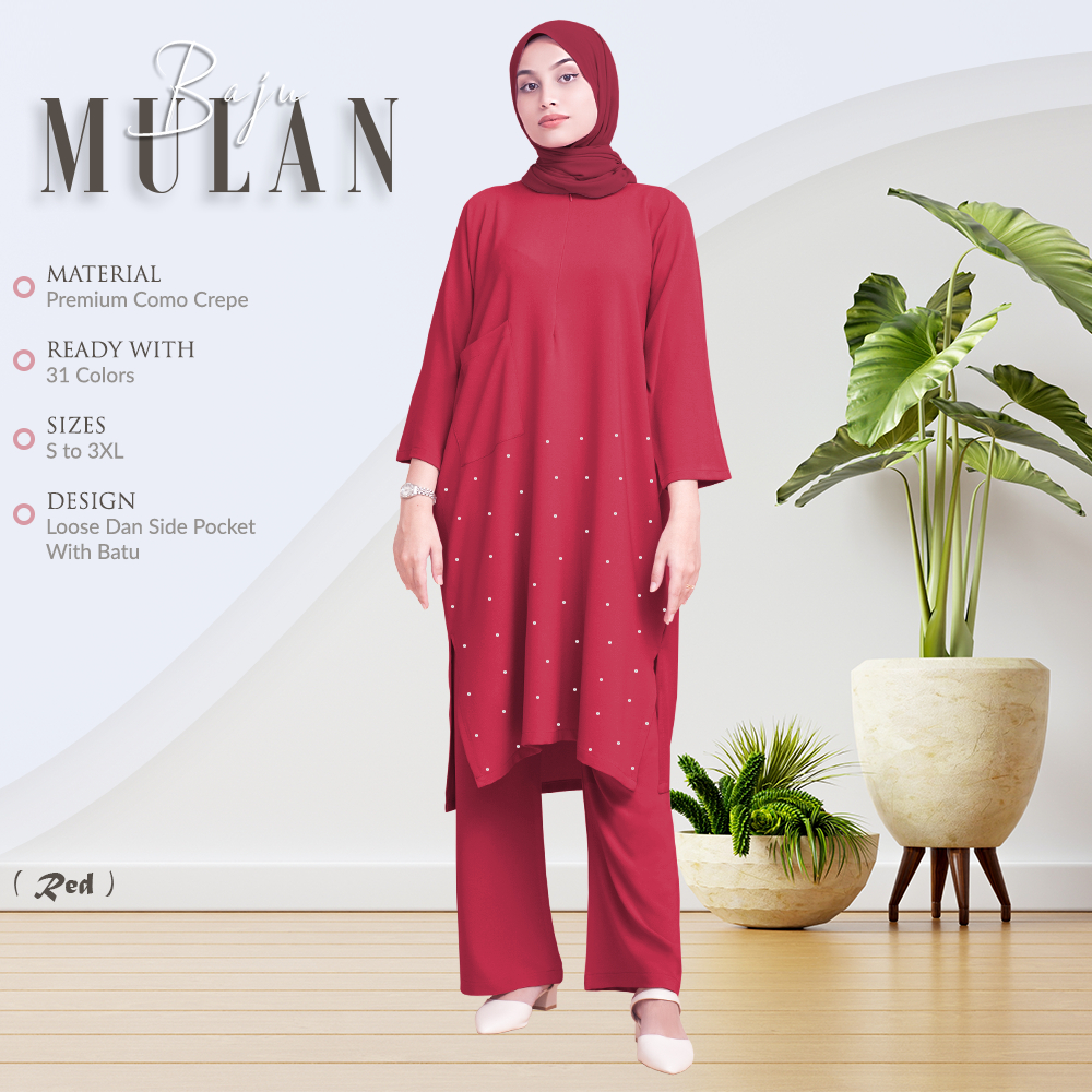 BAJU MULAN BASIC WITH BATU 3.0 สําหรับกล้ามเนื้อ DAILY OUTFIT โดย ADAK FASHION V3