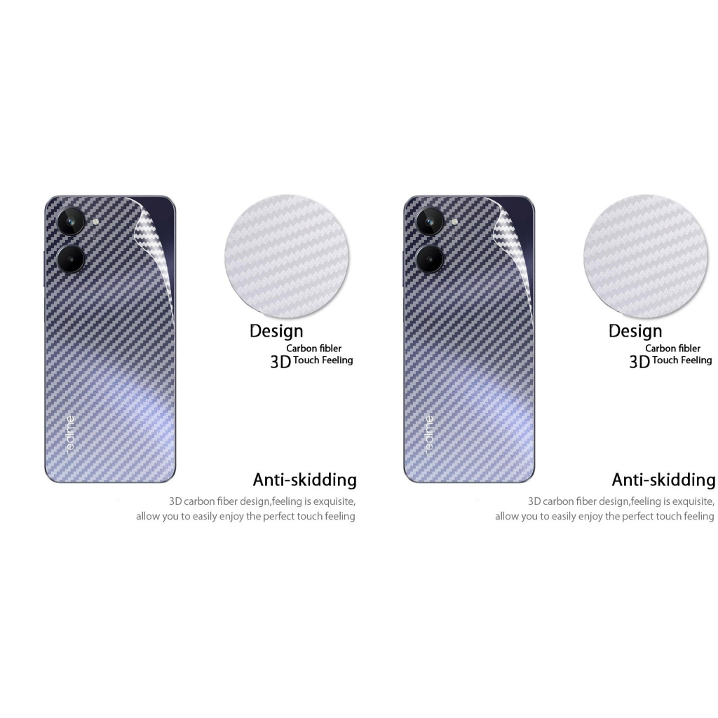 REALME 10 4G/REALME 10S/REALME 10 5G/REALME 10 PRO 5G/REALME 10 PRO PLUS 5G สติ๊กเกอร์คาร์บอนไฟเบอร์