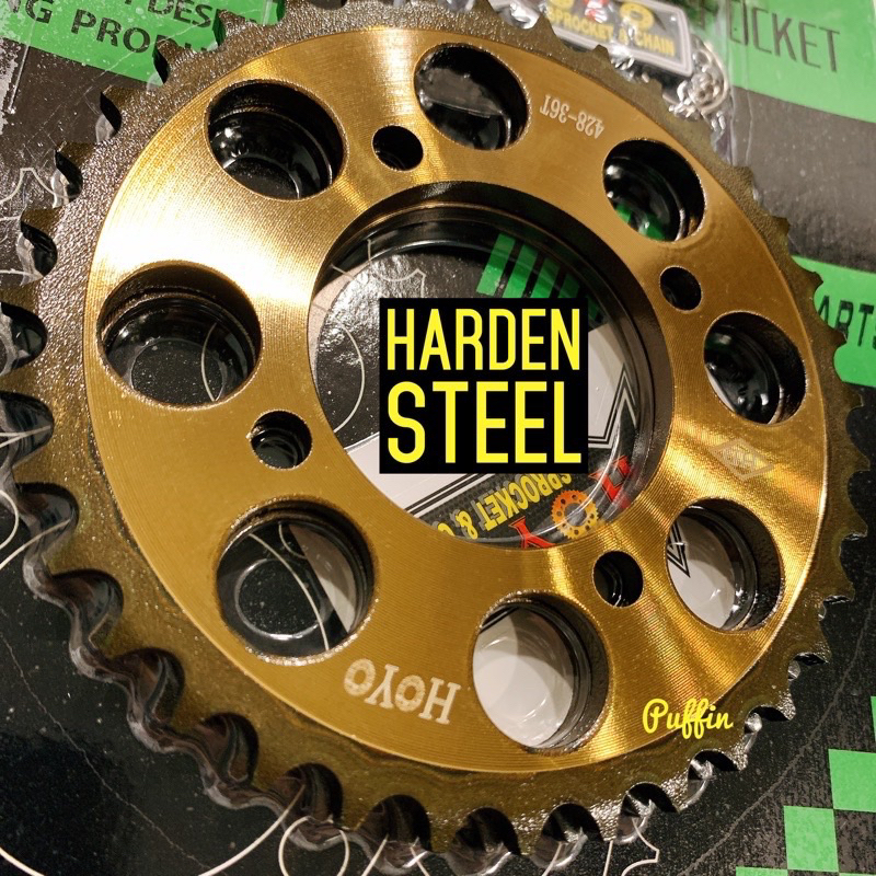 [428]YAMAHA [4 SCREW] LC135 V1-V8 / Y125Z / RXZ / Lagenda 110 / Y110 HOYO HARDENED SPROCKET Titanium