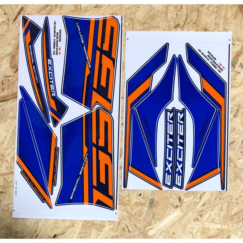 สติ๊กเกอร์ LC135 V2-V7 EXCITER BLUE RAPTOR