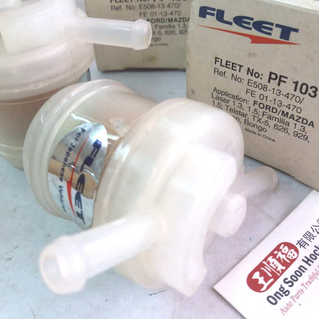 1-4 pcs Mazda Familia Ford Laser 1.3 1.5 Telstar TX-5 กรองน้ํามันเชื้อเพลิง Fleet PF103 (APS43032) E